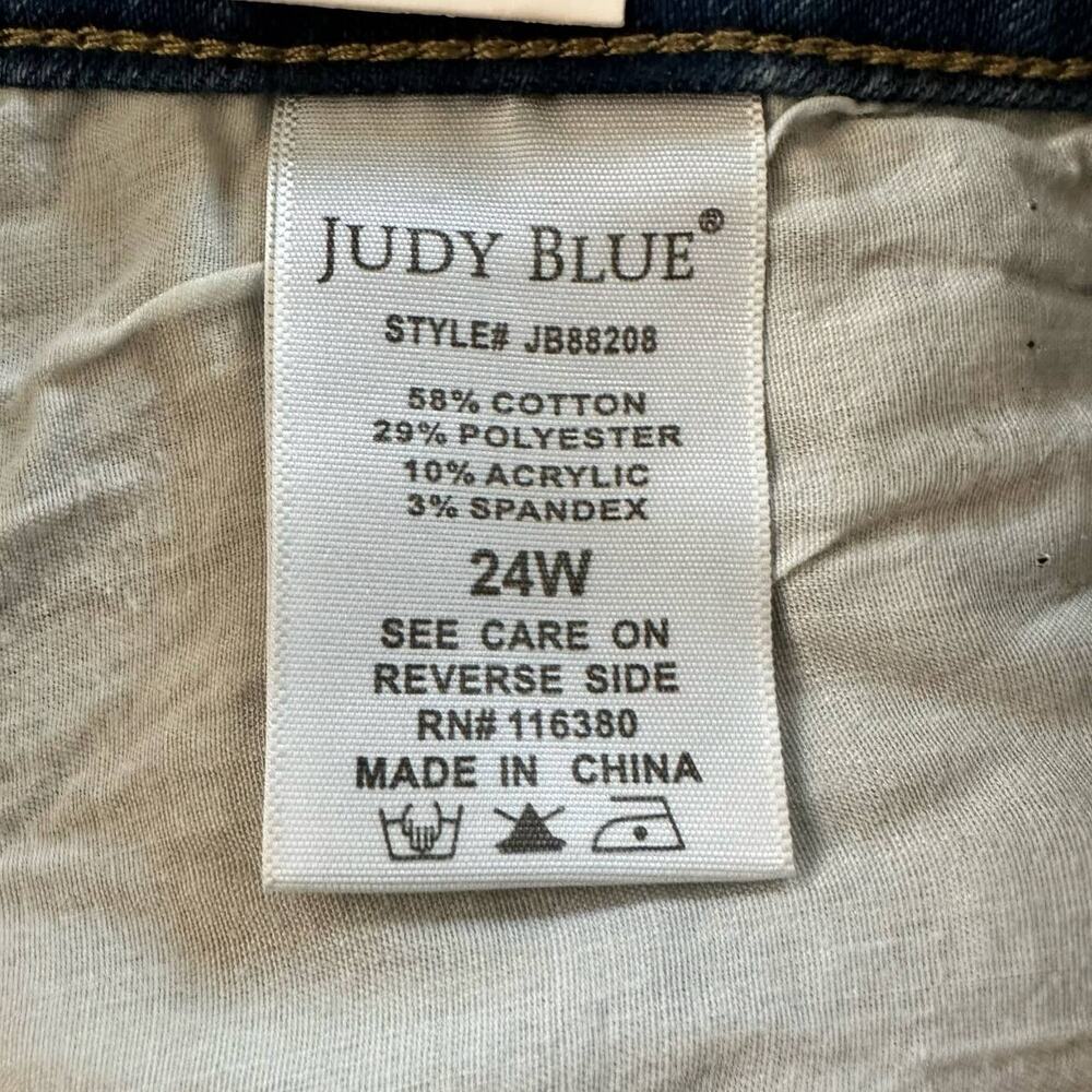 NEW Judy Blue Womens size 24W Thermadenim Undone Hem Boyfriend High Waist Jeans - Picture 14 of 16